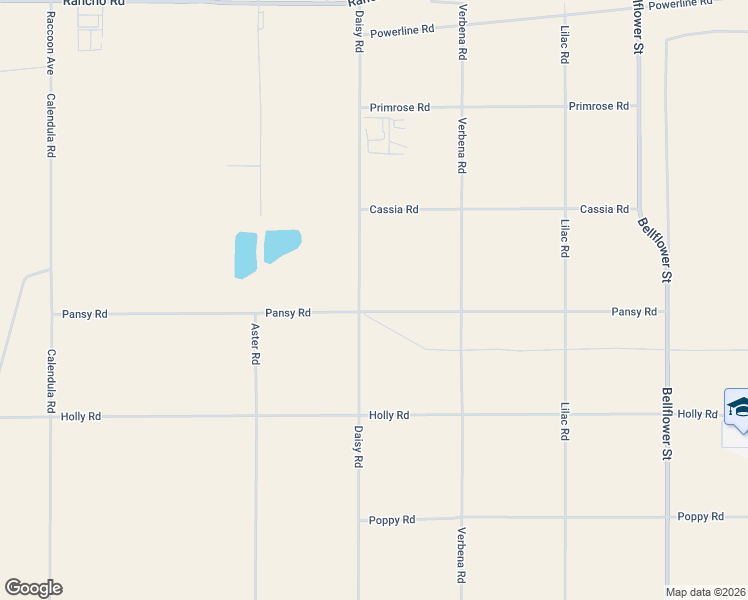 map of restaurants, bars, coffee shops, grocery stores, and more near 10701-10799 Pansy Road in Adelanto
