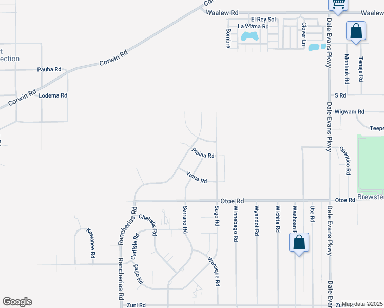 map of restaurants, bars, coffee shops, grocery stores, and more near 16283 Rancherias Road in Apple Valley
