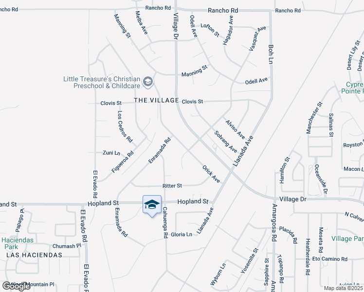 map of restaurants, bars, coffee shops, grocery stores, and more near 16275 Cahuenga Road in Victorville
