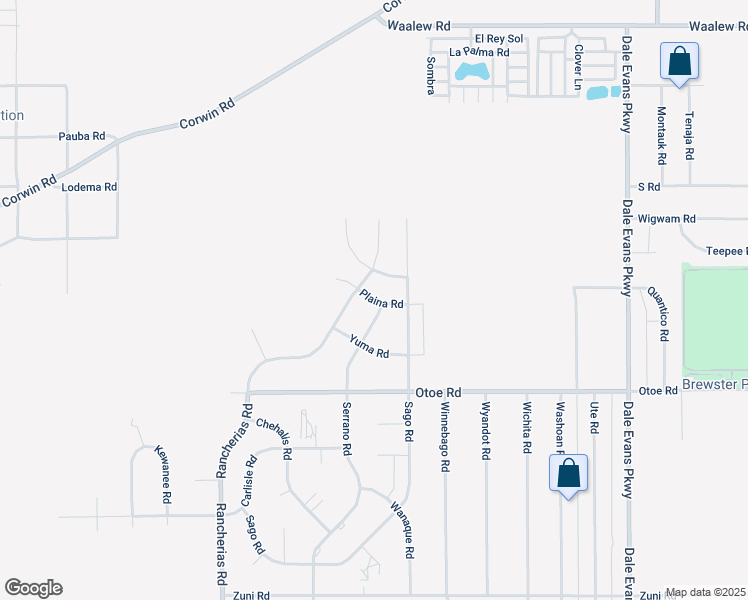 map of restaurants, bars, coffee shops, grocery stores, and more near Plaina Road in Apple Valley
