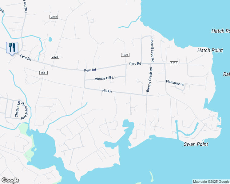 map of restaurants, bars, coffee shops, grocery stores, and more near Hill Lane in Sneads Ferry