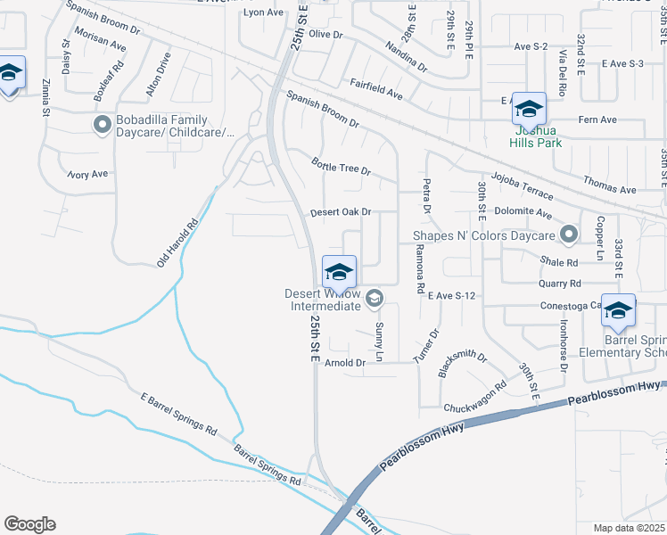 map of restaurants, bars, coffee shops, grocery stores, and more near 36629 Apache Plume Drive in Palmdale