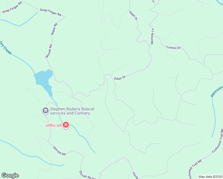 map of restaurants, bars, coffee shops, grocery stores, and more near 1083 Mayfield Lane Northeast in Ranger