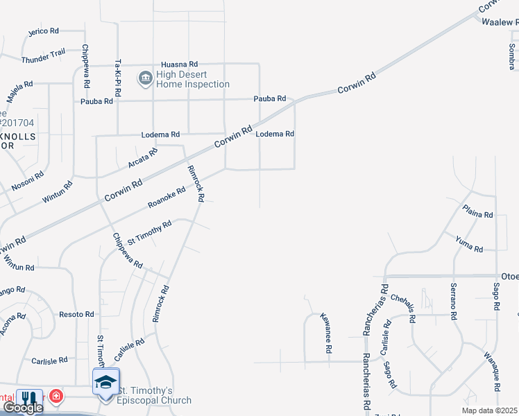map of restaurants, bars, coffee shops, grocery stores, and more near Atoka Road in Apple Valley