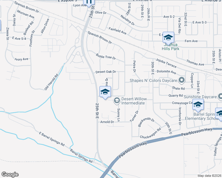 map of restaurants, bars, coffee shops, grocery stores, and more near 36629 Apache Plume Drive in Palmdale