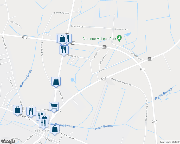 map of restaurants, bars, coffee shops, grocery stores, and more near in White Oak