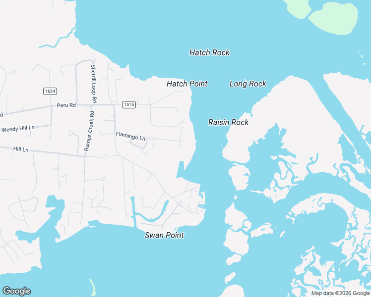 map of restaurants, bars, coffee shops, grocery stores, and more near 176 Flamingo Lane in Sneads Ferry