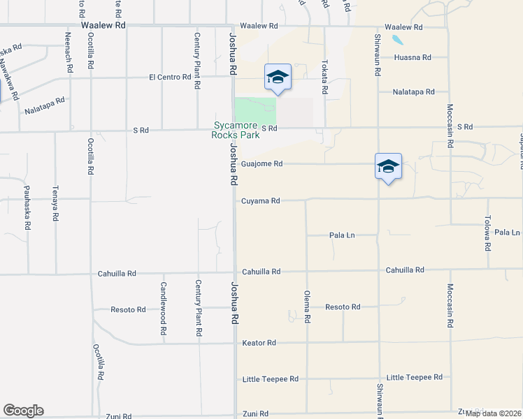 map of restaurants, bars, coffee shops, grocery stores, and more near 16275 Joshua Road in Apple Valley