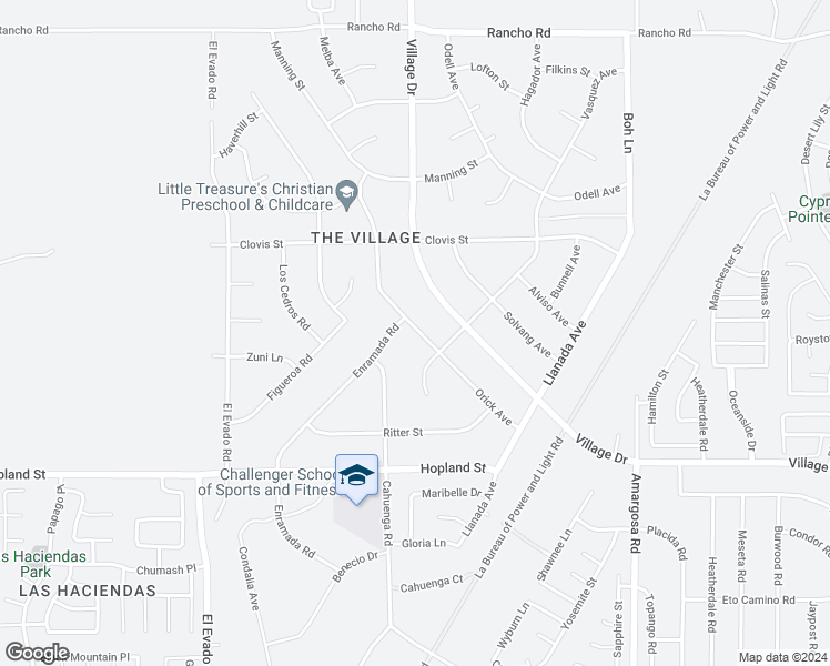 map of restaurants, bars, coffee shops, grocery stores, and more near 16365 Orick Avenue in Victorville
