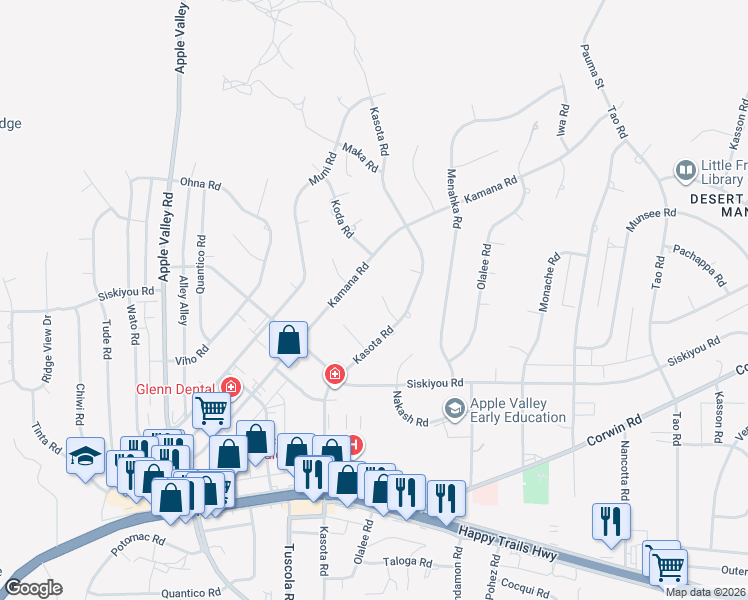 map of restaurants, bars, coffee shops, grocery stores, and more near 16300 Kasota Way in Apple Valley