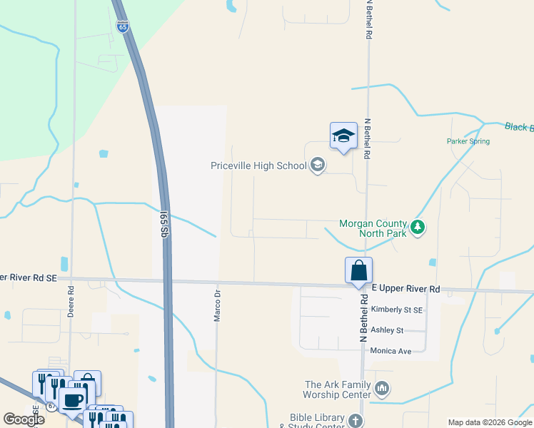 map of restaurants, bars, coffee shops, grocery stores, and more near 24 Sage Oak Drive in Decatur