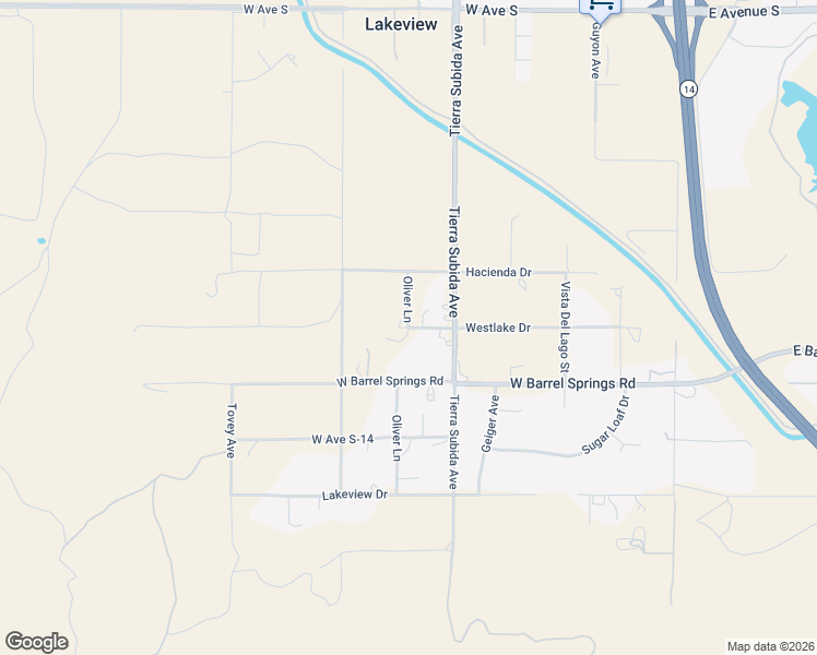 map of restaurants, bars, coffee shops, grocery stores, and more near Westlake Drive in Palmdale