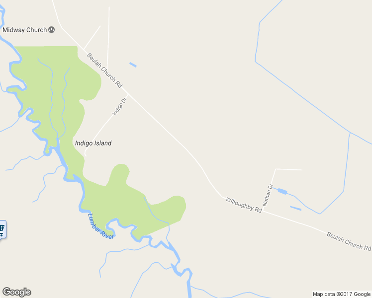 map of restaurants, bars, coffee shops, grocery stores, and more near Beulah Church Road in Lumberton