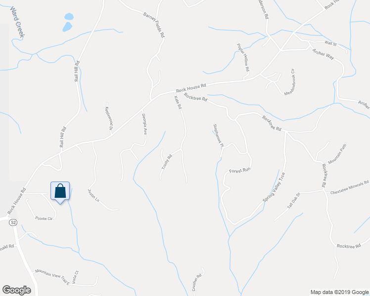 map of restaurants, bars, coffee shops, grocery stores, and more near 285 Kate Road in Dahlonega