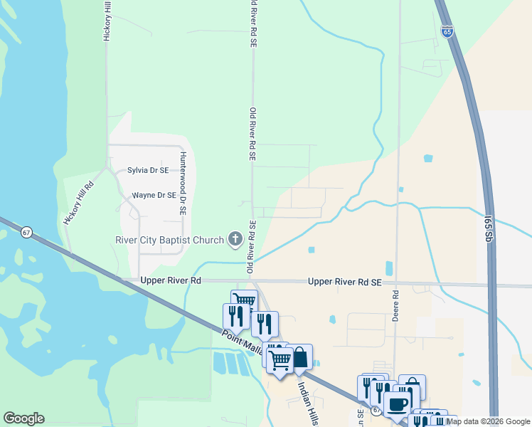 map of restaurants, bars, coffee shops, grocery stores, and more near 3200-SP McClellan Way Southeast in Decatur