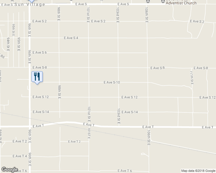 map of restaurants, bars, coffee shops, grocery stores, and more near 10218 East Avenue South 10 in Littlerock