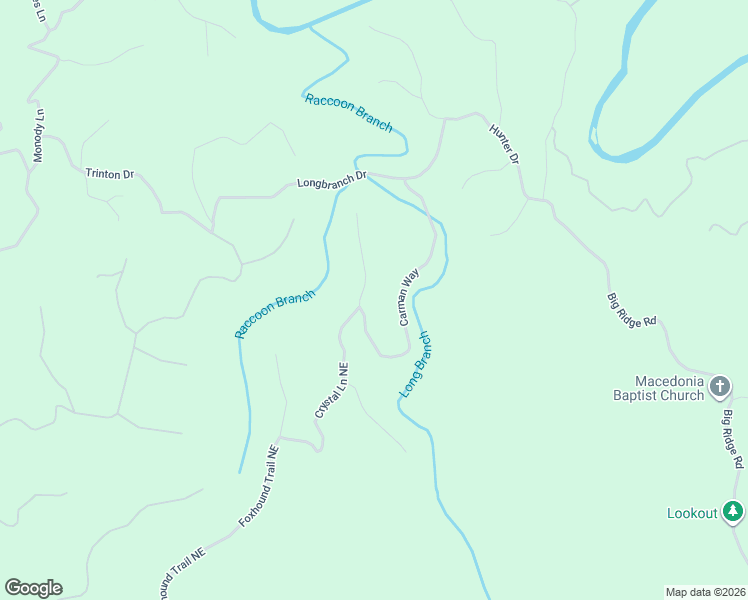 map of restaurants, bars, coffee shops, grocery stores, and more near 1603 Crystal Lane Northeast in Ranger