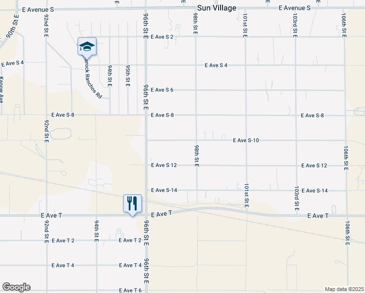map of restaurants, bars, coffee shops, grocery stores, and more near 9728 East Avenue S-10 in Littlerock