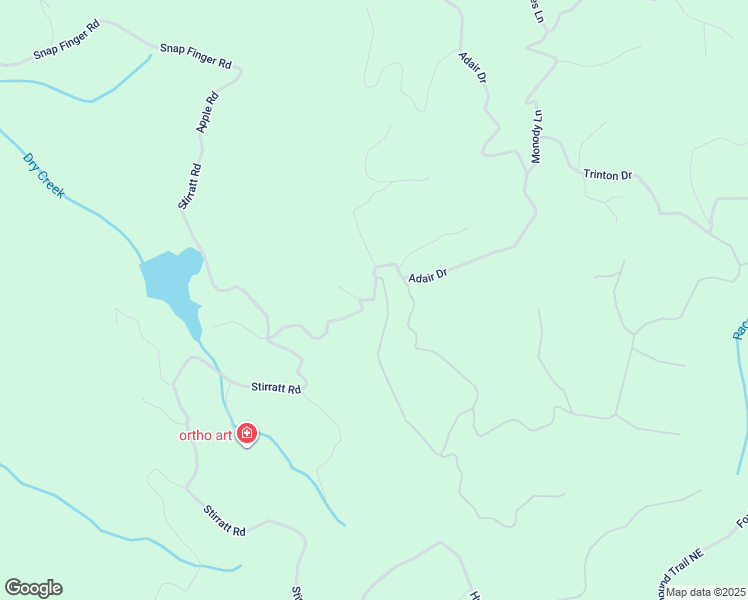 map of restaurants, bars, coffee shops, grocery stores, and more near 25 Adair Drive in Ranger