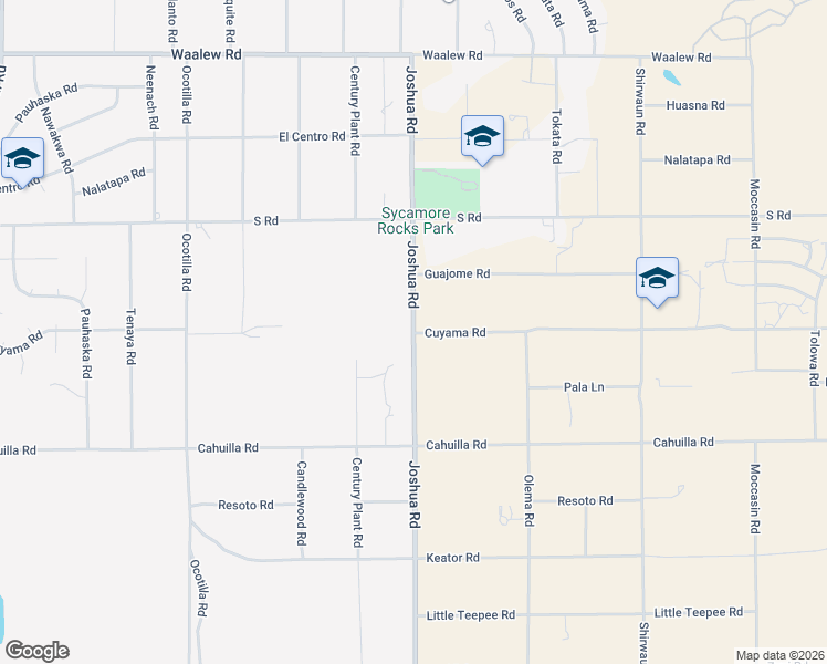 map of restaurants, bars, coffee shops, grocery stores, and more near 16420 Joshua Road in Apple Valley