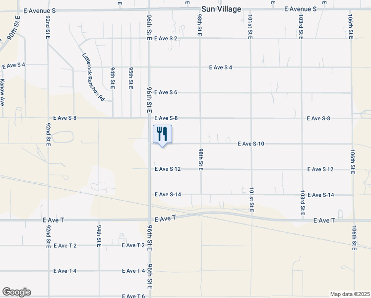 map of restaurants, bars, coffee shops, grocery stores, and more near 9728 East Avenue S-10 in Littlerock