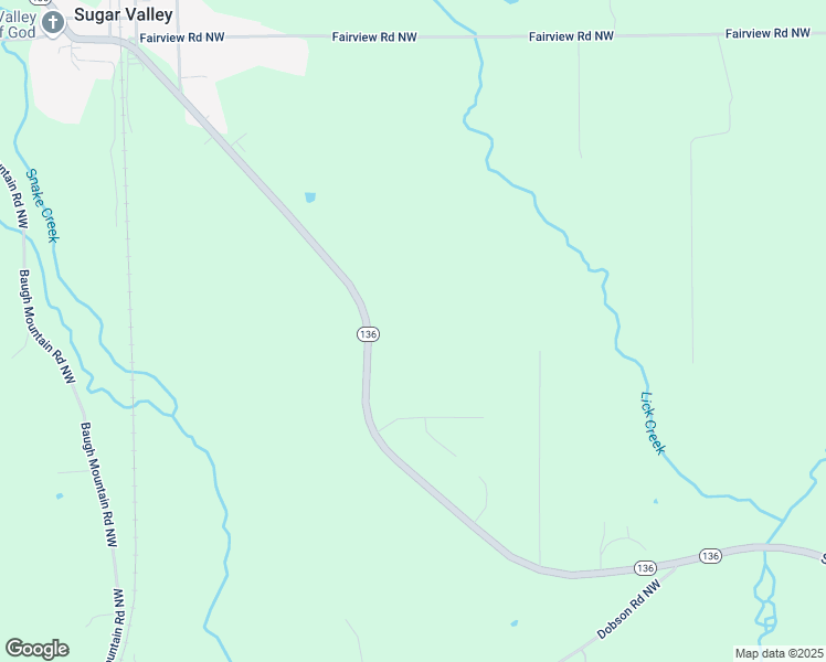 map of restaurants, bars, coffee shops, grocery stores, and more near Sugar Valley Road in Gordon County