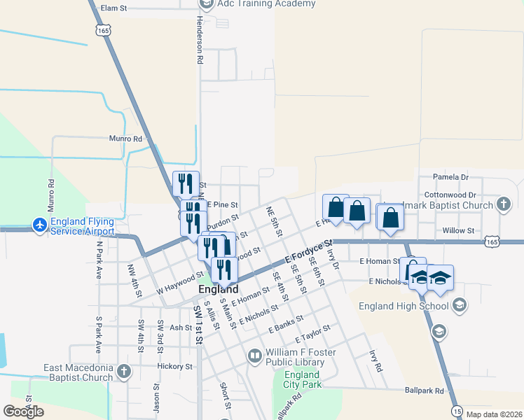 map of restaurants, bars, coffee shops, grocery stores, and more near 414 East Purdon Street in England