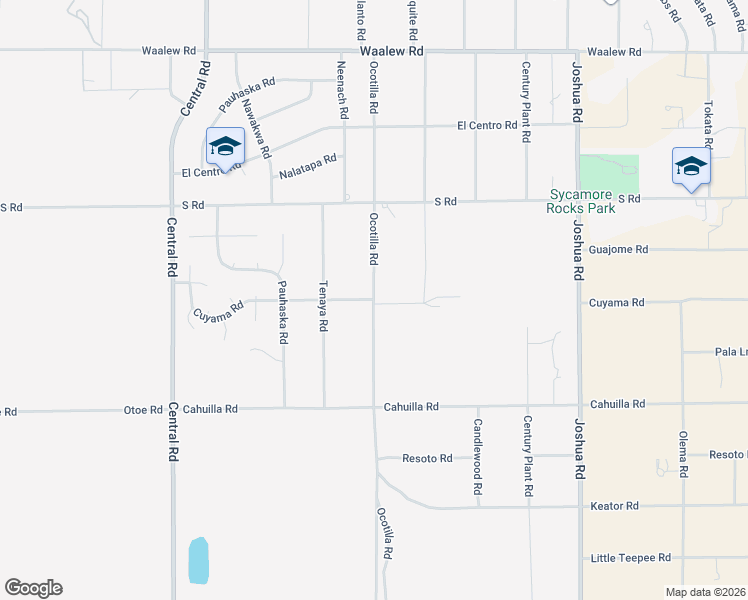 map of restaurants, bars, coffee shops, grocery stores, and more near Cuyama Road in Apple Valley