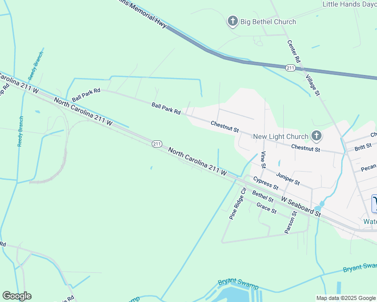 map of restaurants, bars, coffee shops, grocery stores, and more near 10116 North Carolina 211 West in Bladenboro