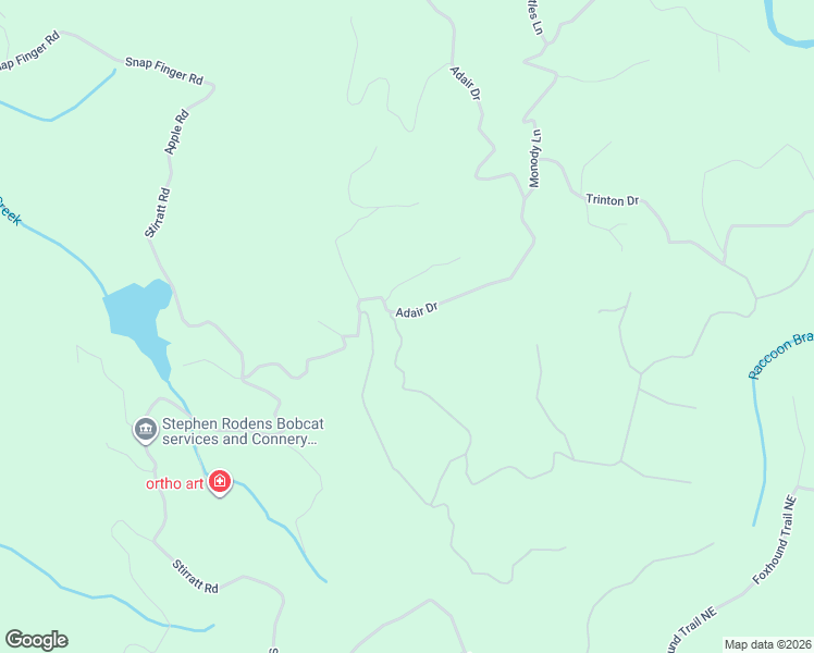 map of restaurants, bars, coffee shops, grocery stores, and more near 1083 Mayfield Lane Northeast in Ranger