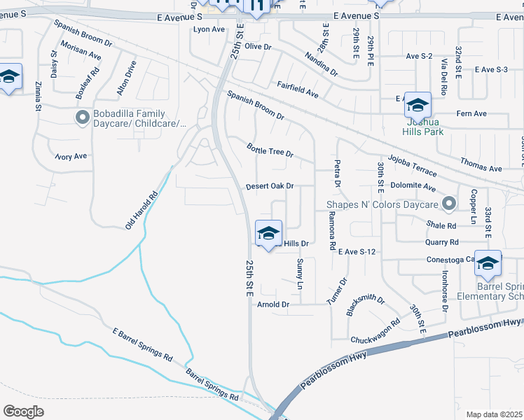 map of restaurants, bars, coffee shops, grocery stores, and more near 2519 Poker Plant Court in Palmdale