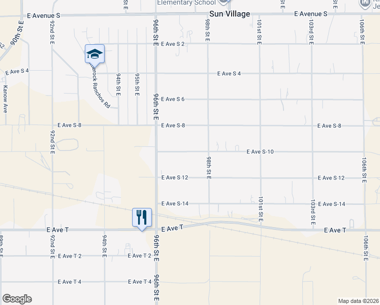 map of restaurants, bars, coffee shops, grocery stores, and more near 9720 East Avenue South 10 in Littlerock