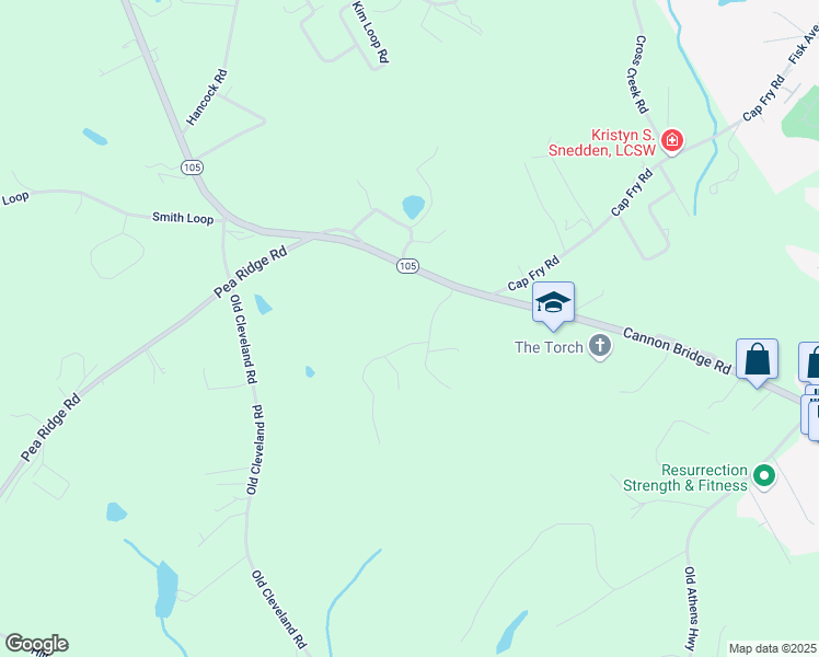 map of restaurants, bars, coffee shops, grocery stores, and more near 104 White Tail Lane in Demorest