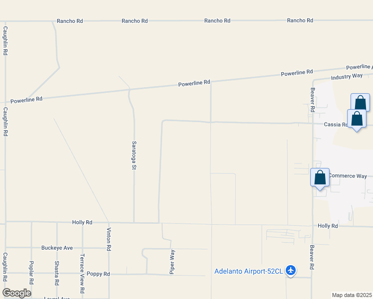 map of restaurants, bars, coffee shops, grocery stores, and more near Richardson Road in Adelanto