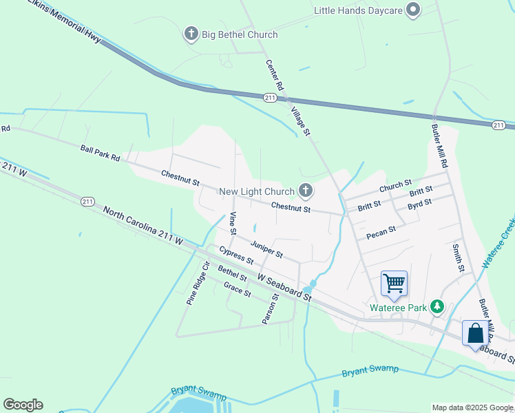 map of restaurants, bars, coffee shops, grocery stores, and more near 512 Chestnut Street in Bladenboro