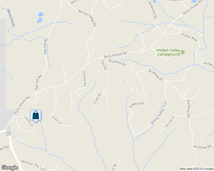 map of restaurants, bars, coffee shops, grocery stores, and more near 233 Kate Road in Dahlonega