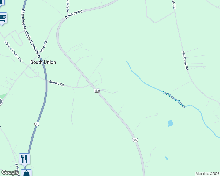 map of restaurants, bars, coffee shops, grocery stores, and more near 1326 South Carolina 182 in Fair Play