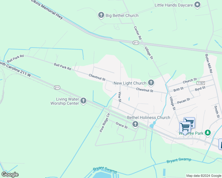 map of restaurants, bars, coffee shops, grocery stores, and more near 706 Chestnut Street in Bladenboro