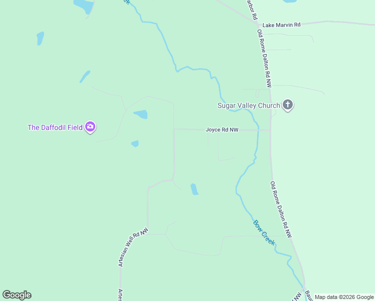 map of restaurants, bars, coffee shops, grocery stores, and more near 290 Joyce Road Northwest in Calhoun