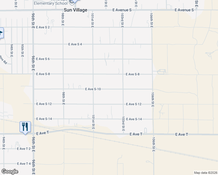 map of restaurants, bars, coffee shops, grocery stores, and more near East Avenue S-10 in Los Angeles County