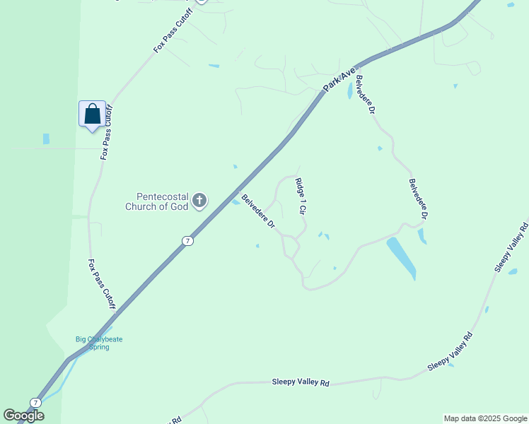 map of restaurants, bars, coffee shops, grocery stores, and more near 159 Belvedere Drive in Hot Springs