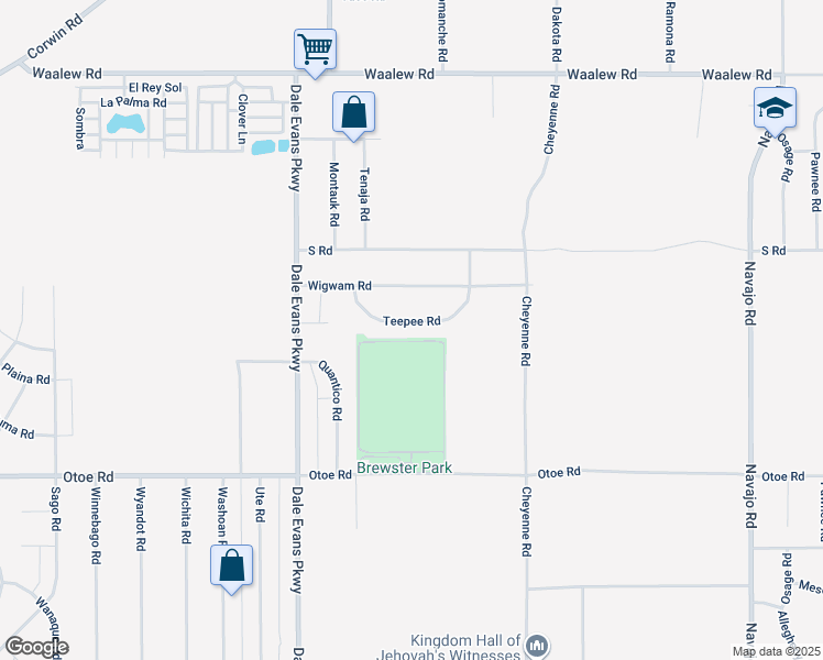 map of restaurants, bars, coffee shops, grocery stores, and more near 21107 Teepee Road in Apple Valley
