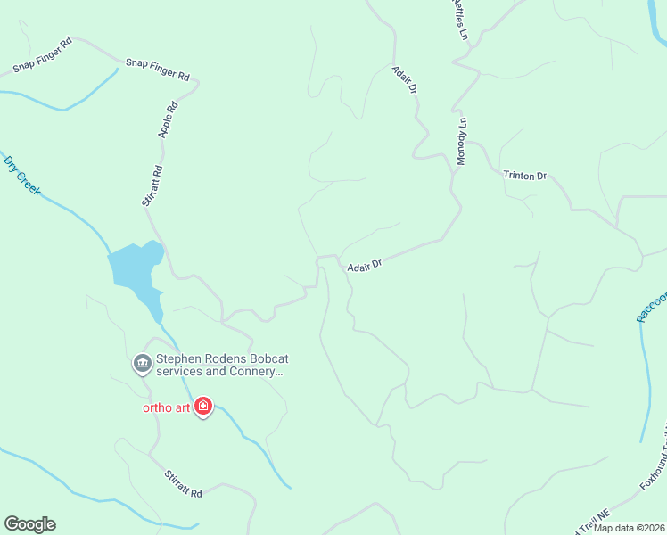 map of restaurants, bars, coffee shops, grocery stores, and more near 26 Adair Drive in Ranger