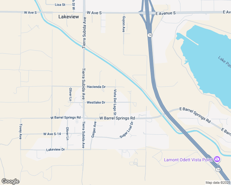 map of restaurants, bars, coffee shops, grocery stores, and more near 410 Hacienda Drive in Palmdale