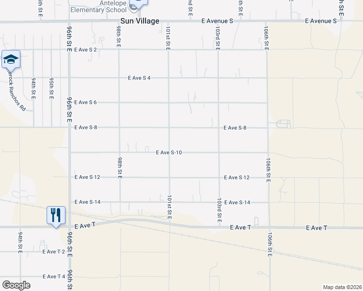 map of restaurants, bars, coffee shops, grocery stores, and more near 10138 East Avenue S-8 in Littlerock