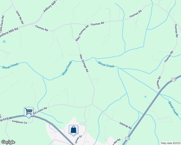 map of restaurants, bars, coffee shops, grocery stores, and more near 304 Alex Stringer Road in Cleveland