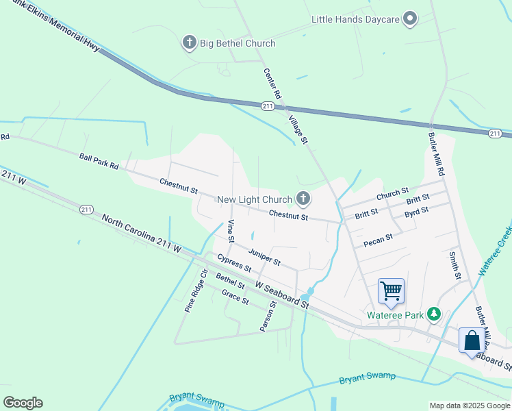 map of restaurants, bars, coffee shops, grocery stores, and more near 513 Chestnut Street in Bladenboro