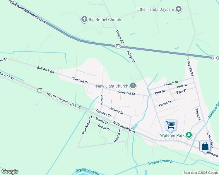 map of restaurants, bars, coffee shops, grocery stores, and more near 605 Chestnut Street in Bladenboro