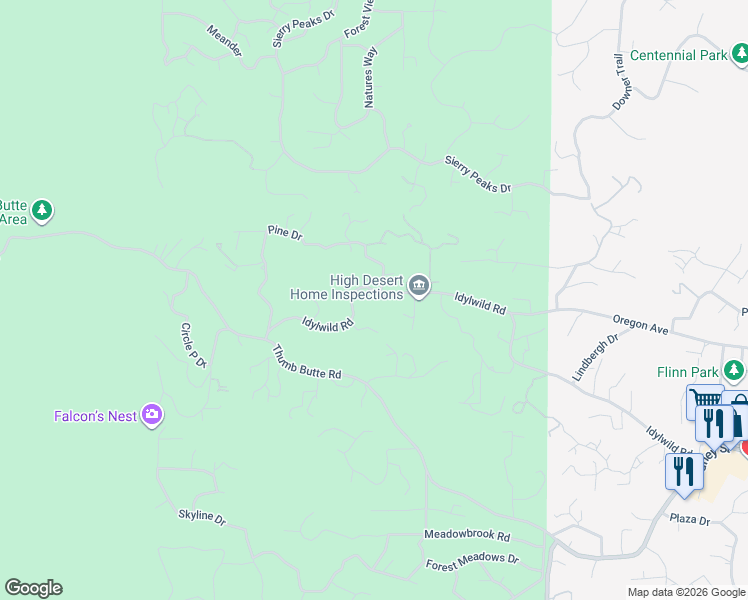 map of restaurants, bars, coffee shops, grocery stores, and more near 1925 Idylwild Road in Prescott