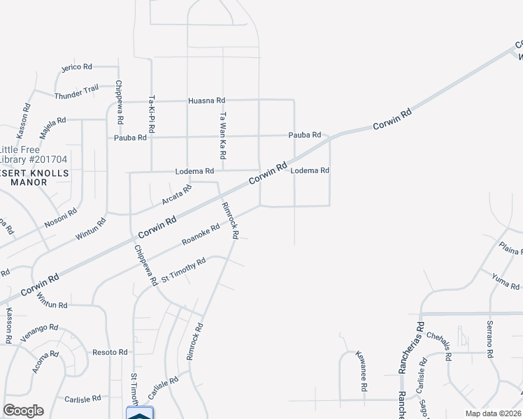 map of restaurants, bars, coffee shops, grocery stores, and more near 19707 Roanoke Road in Apple Valley